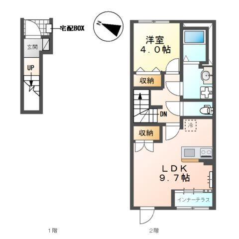 丹波篠山市中野　賃貸アパートⅡ 間取り図画像