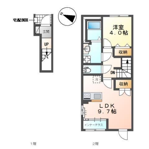 丹波篠山市中野　賃貸アパートⅡ 間取り図画像