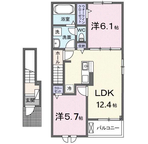 プロスペリテⅤ　Ｂ棟（205） 間取り図画像