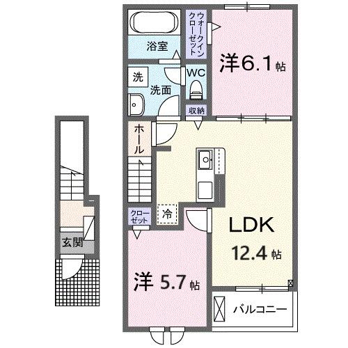 プロスペリテⅤ　Ｂ棟（204） 間取り図画像