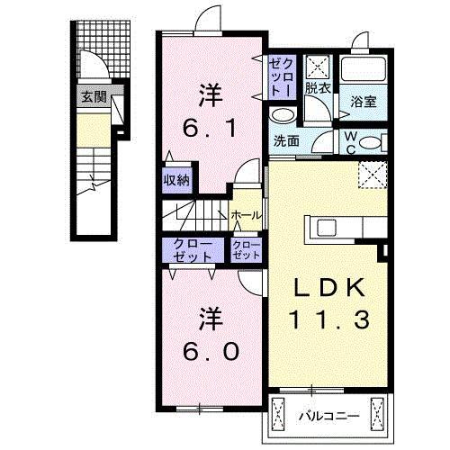 ネオ・ヒルサイド（202） 間取り図画像