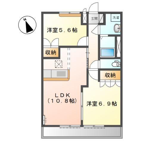 加古川市野口町坂元北アパート 間取り図画像