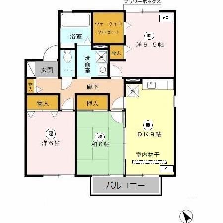 プラシード暖家　B棟（203） 間取り図画像