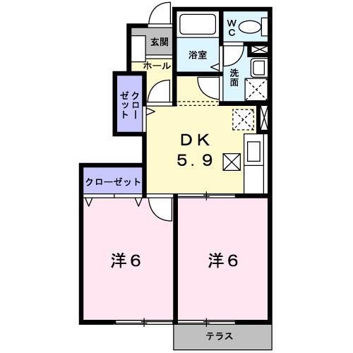 フロイライン　アミィＢ（101） 間取り図画像