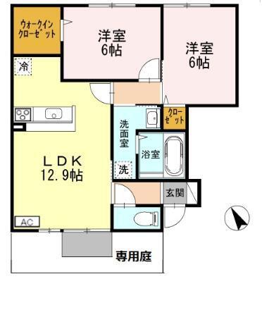 サンブランシュファミーユ　A棟（101） 間取り図画像