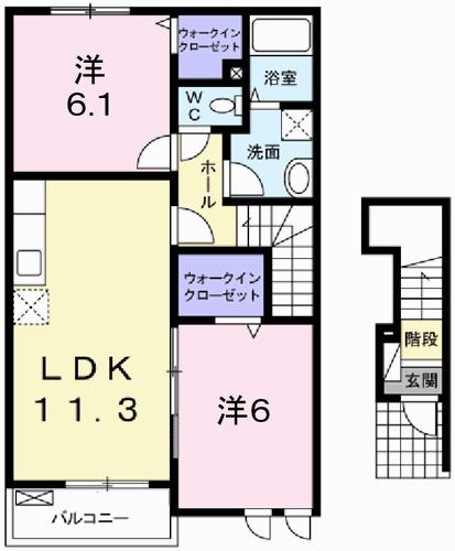 アプローズＢ（201） 間取り図画像