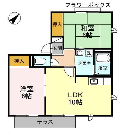 田中ハイツ　B棟（101） 間取り図画像