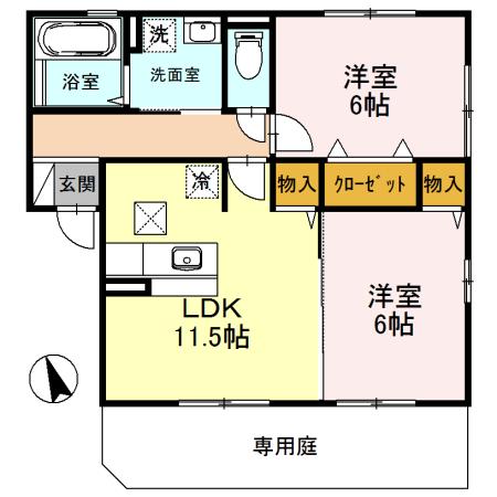 グリーンコーポ尾上の松（102） 間取り図画像