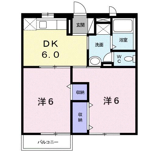 クリサンテ・ピーヌスＡ（203） 間取り図画像