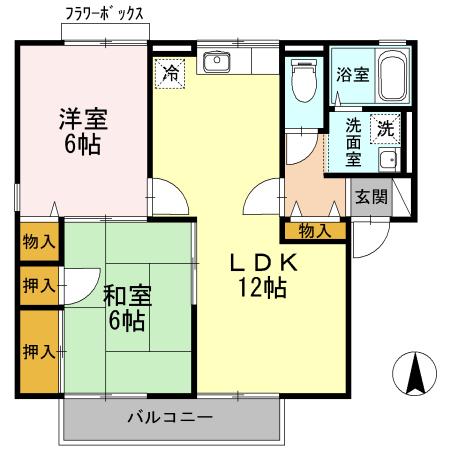 ガーデンハイツ　A棟（A201） 間取り図画像