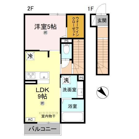 グランクレール西二見（202） 間取り図画像