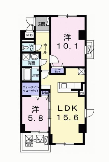 エアリーヒルズ芦屋（401） 間取り図画像