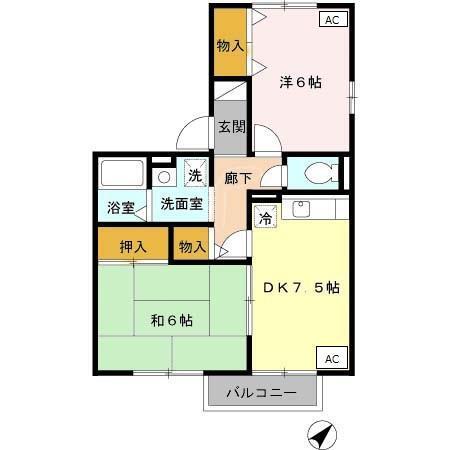 セジュール・Ｋ　C棟（106） 間取り図画像