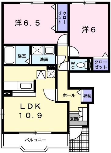 カンボ・Ｍ，Ｈ（101） 間取り図画像