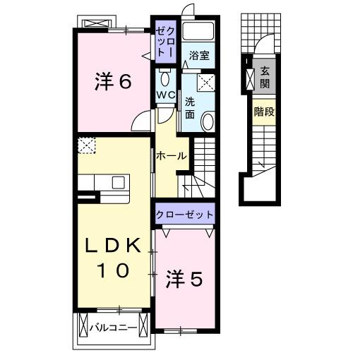 ハーモニーＢ（202） 間取り図画像