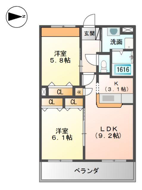 フォルビート田寺東 間取り図画像