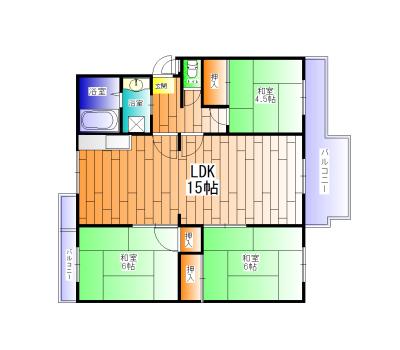 名谷19団地83号棟（404） 間取り図画像