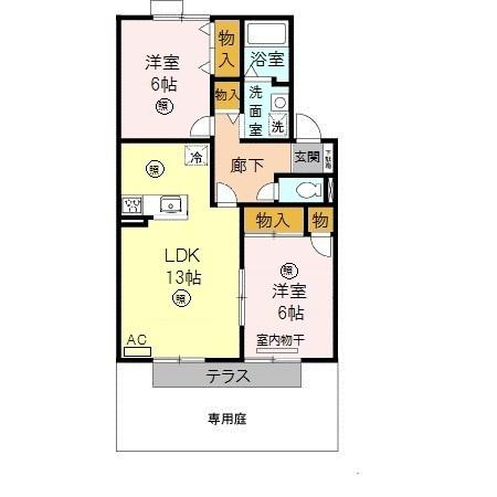 ハーベストウィズ（102） 間取り図画像
