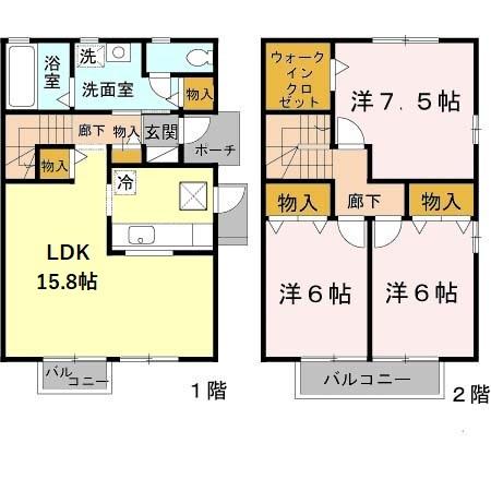 タウンハウス宝塚　Ⅱ（3） 間取り図画像