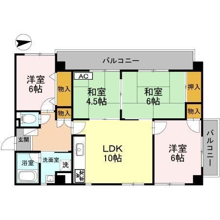 パープルツィン園田（403） 間取り図画像