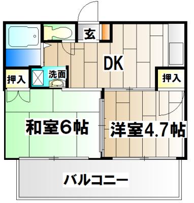 砂川ハイツ（102） 間取り図画像