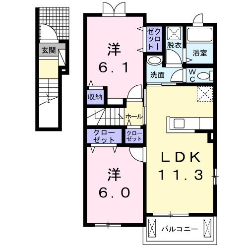 ネオ・ヒルサイド（201） 間取り図画像