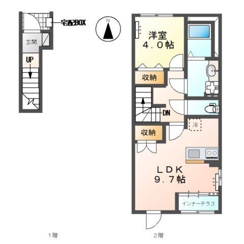 高砂市米田町米田新築アパート 間取り図画像