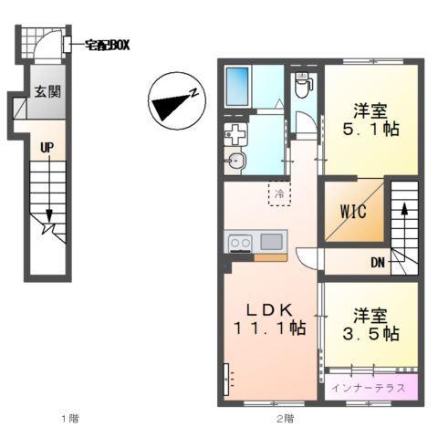 加古川市尾上町池田　アパート新築 間取り図画像