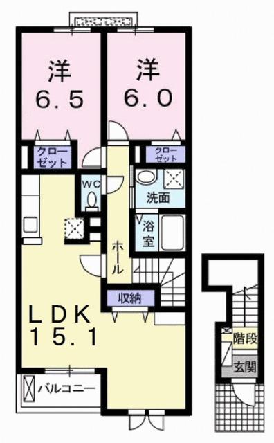 リジエール・ドゥ（202） 間取り図画像