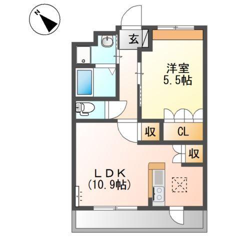 レオネッサ天神 間取り図画像