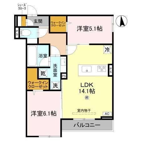 Grand Rocher武庫之荘（301） 間取り図画像