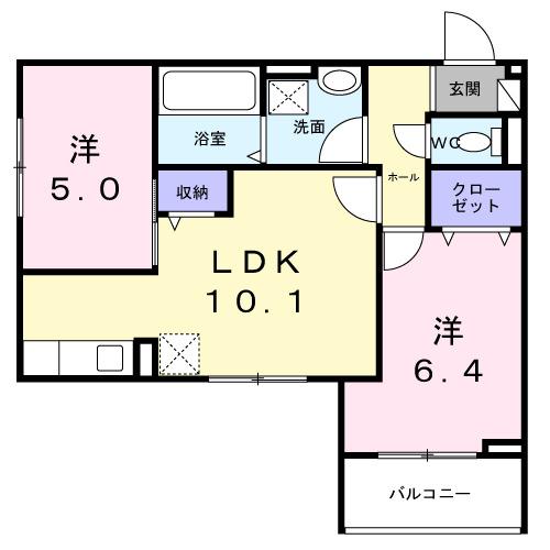 浜甲子園１丁目アパート（303） 間取り図画像