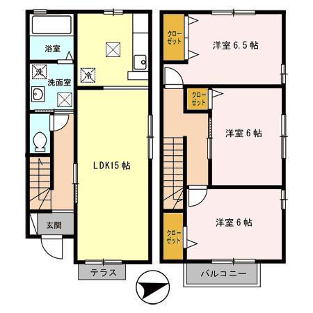 町側タウンハウス　B棟（06） 間取り図画像