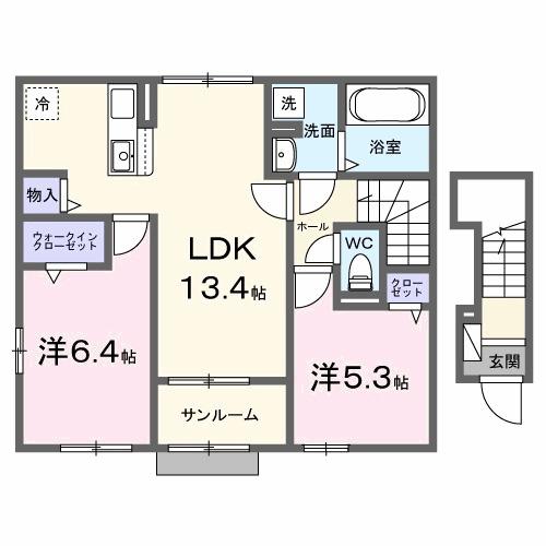 パイオニア　伏（201） 間取り図画像