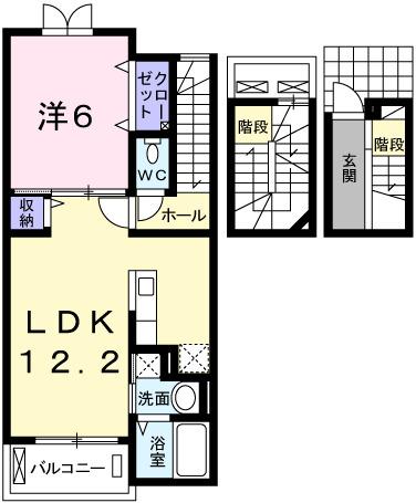 玲巧ハイツ八丁（303） 間取り図画像