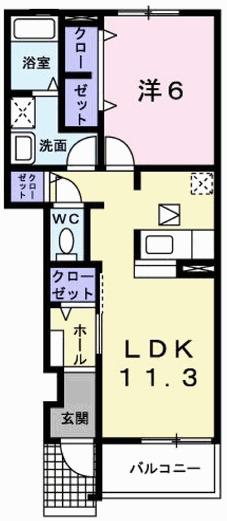 アヴェニューＨ・Ｆ　Ａ（102） 間取り図画像