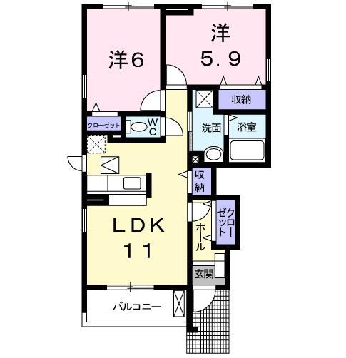 カレット　カーサ（101） 間取り図画像
