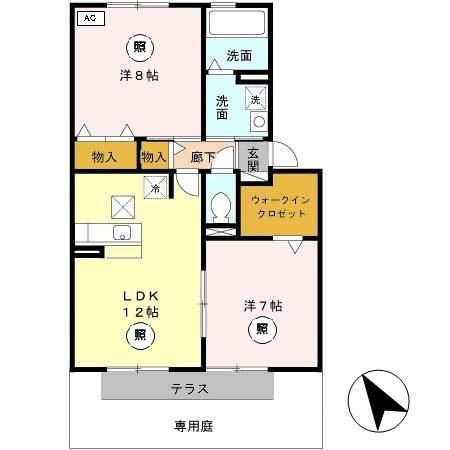 グリーンコート手柄（102） 間取り図画像