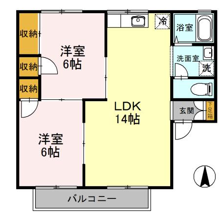 セジュール旭（201） 間取り図画像
