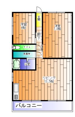 滝谷グリーンハイツ（301） 間取り図画像