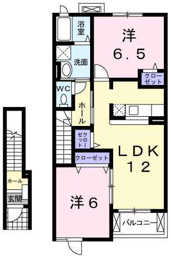 カーサ　プラシードⅡ番館（202） 間取り図画像