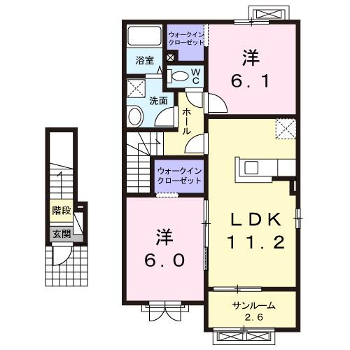 メゾンフランＤ（203） 間取り図画像