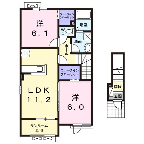 メゾンフランＤ（201） 間取り図画像