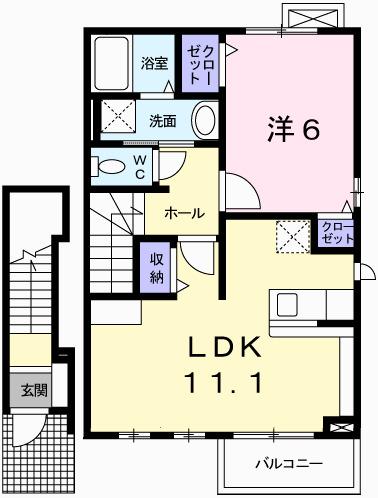 プロムナード大野（203） 間取り図画像