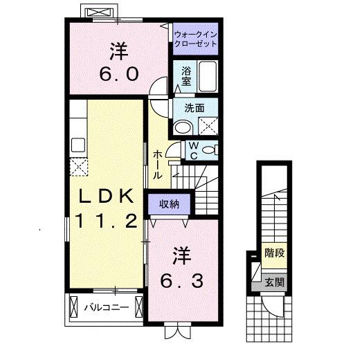 モンシェリー御立Ａ（201） 間取り図画像