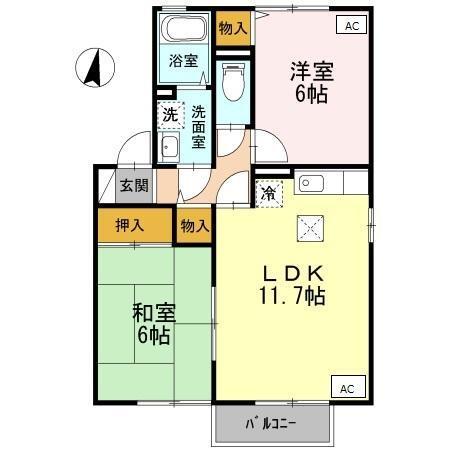 カーサフィオーレ　B棟（101） 間取り図画像