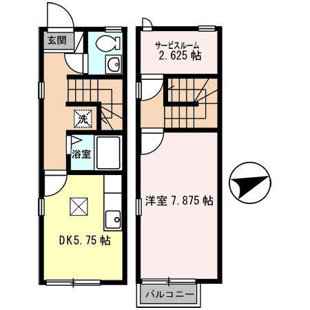 リースランド北条宮の町　Ａ（106） 間取り図画像