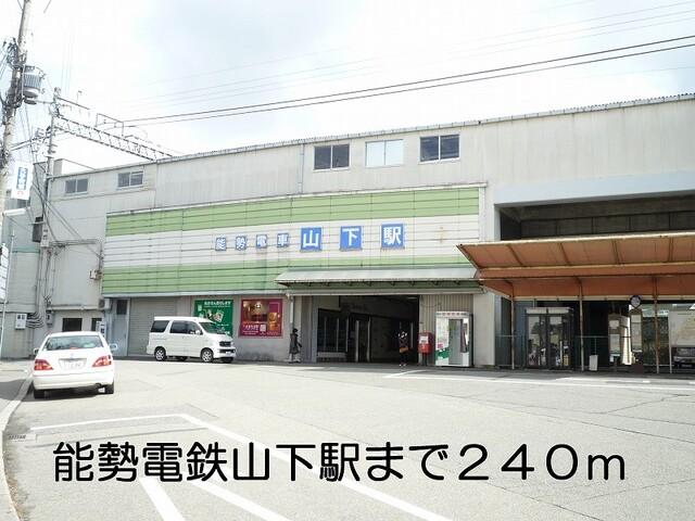 能勢電鉄山下駅：240m