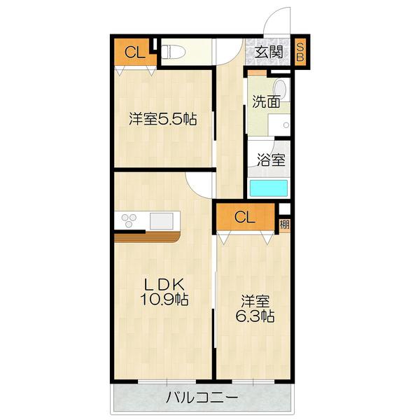 大阪市平野区喜連西マンション 間取り図画像