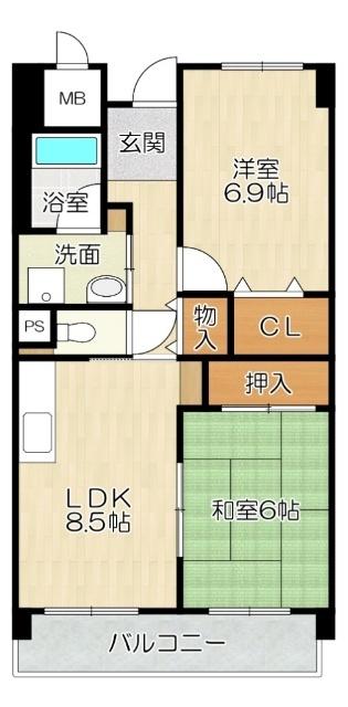 大阪市都島区都島南通マンション 間取り図画像